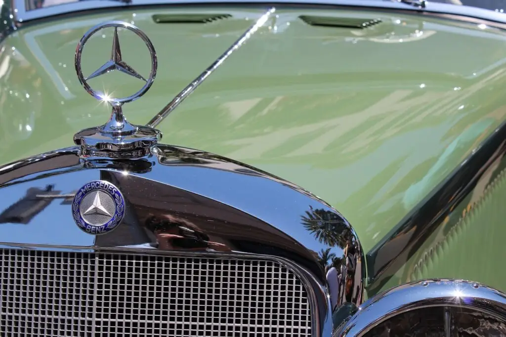 old fashioned green mercedes car